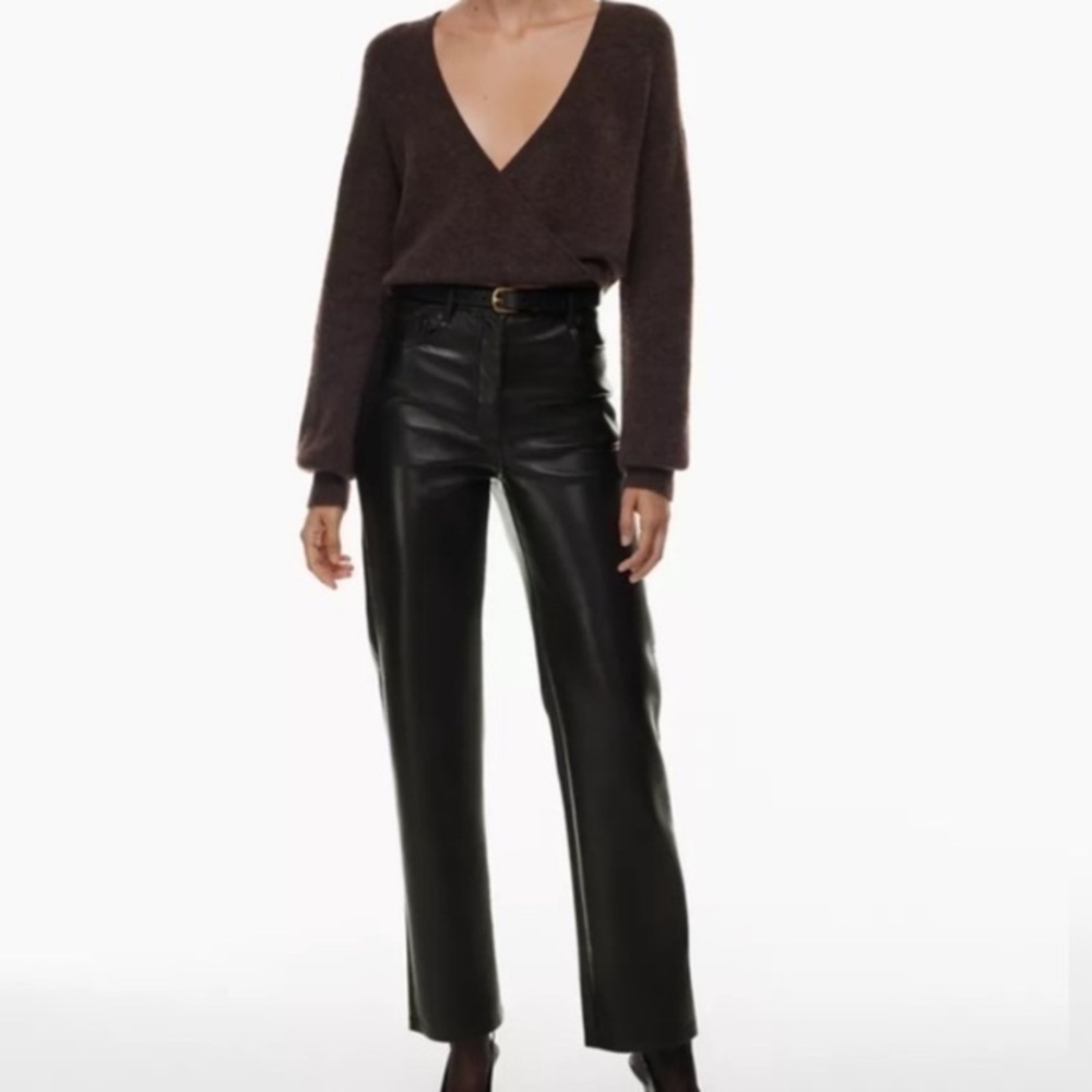 Wilfred ARITZIA Black Faux Leather Pants